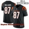 Black Home Embroidered Stepfret Williams Cincinnati Bengals #87 Stitched Jersey