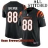 Black Home Embroidered Sean Brewer Cincinnati Bengals #88 Stitched Jersey