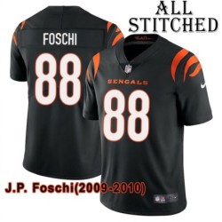 Black Home Embroidered J.P. Foschi Cincinnati Bengals #88 Stitched Jersey