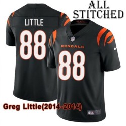 Black Home Embroidered Greg Little Cincinnati Bengals #88 Stitched Jersey