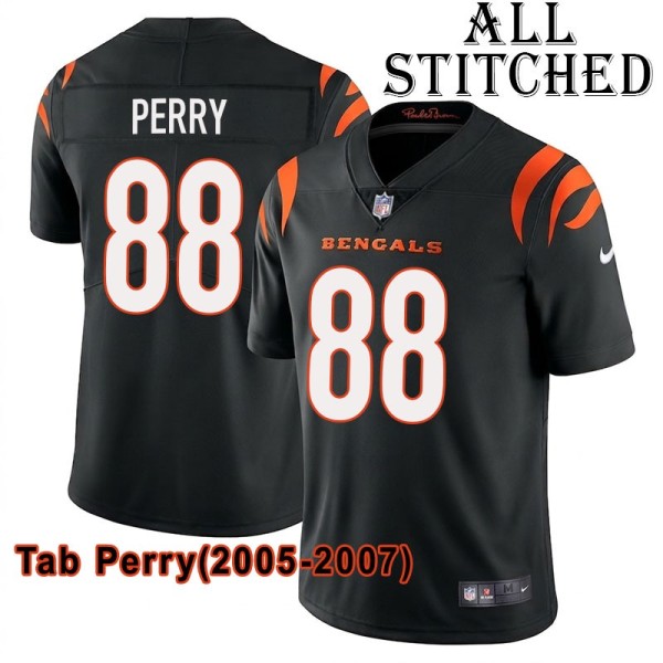 Black Home Embroidered Tab Perry Cincinnati Bengals #88 Stitched Jersey