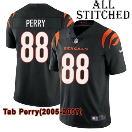 Black Home Embroidered Tab Perry Cincinnati Bengals #88 Stitched Jersey
