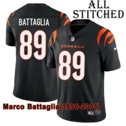 Black Home Embroidered Marco Battaglia Cincinnati Bengals #89 Stitched Jersey