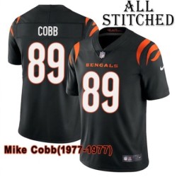 Black Home Embroidered Mike Cobb Cincinnati Bengals #89 Stitched Jersey