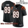 Black Home Embroidered Mike Cobb Cincinnati Bengals #89 Stitched Jersey