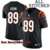 Black Home Embroidered Don Kern Cincinnati Bengals #89 Stitched Jersey