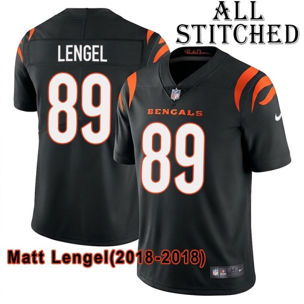 Black Home Embroidered Matt Lengel Cincinnati Bengals #89 Stitched Jersey