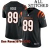 Black Home Embroidered Dan Ross Cincinnati Bengals #89 Stitched Jersey