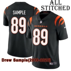 Black Home Embroidered Drew Sample Cincinnati Bengals #89 Stitched Jersey