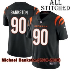 Black Home Embroidered Michael Bankston Cincinnati Bengals #90 Stitched Jersey