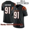 Black Home Embroidered Randy Chevrier Cincinnati Bengals #91 Stitched Jersey
