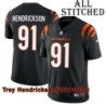Black Home Embroidered Trey Hendrickson Cincinnati Bengals #91 Stitched Jersey