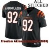 Black Home Embroidered Freedom Akinmoladun Cincinnati Bengals #92 Stitched Jersey