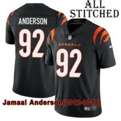 Black Home Embroidered Jamaal Anderson Cincinnati Bengals #92 Stitched Jersey