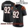 Black Home Embroidered Jamaal Anderson Cincinnati Bengals #92 Stitched Jersey