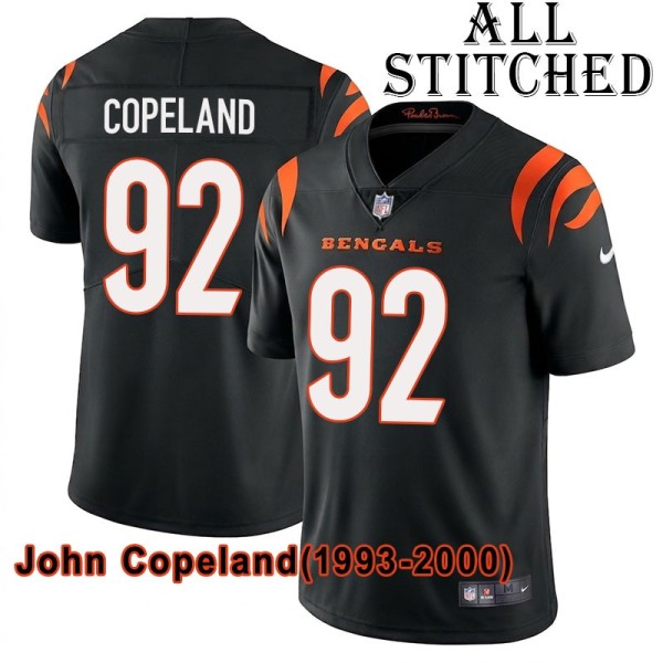 Black Home Embroidered John Copeland Cincinnati Bengals #92 Stitched Jersey