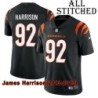 Black Home Embroidered James Harrison Cincinnati Bengals #92 Stitched Jersey