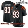 Black Home Embroidered McKinnley Jackson Cincinnati Bengals #93 Stitched Jersey
