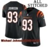 Black Home Embroidered Michael Johnson Cincinnati Bengals #93 Stitched Jersey