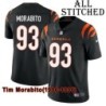 Black Home Embroidered Tim Morabito Cincinnati Bengals #93 Stitched Jersey