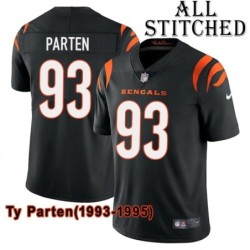 Black Home Embroidered Ty Parten Cincinnati Bengals #93 Stitched Jersey