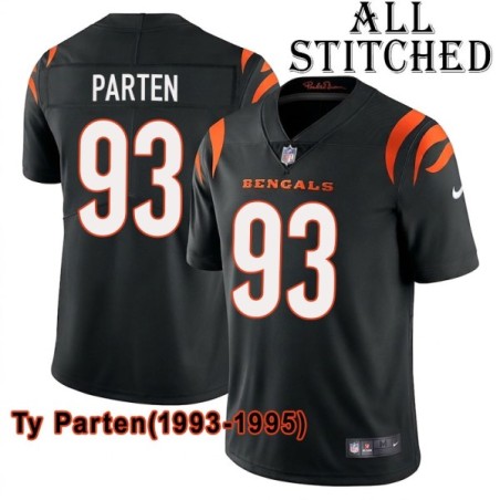 Black Home Embroidered Ty Parten Cincinnati Bengals #93 Stitched Jersey