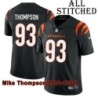 Black Home Embroidered Mike Thompson Cincinnati Bengals #93 Stitched Jersey