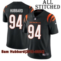 Black Home Embroidered Sam Hubbard Cincinnati Bengals #94 Stitched Jersey