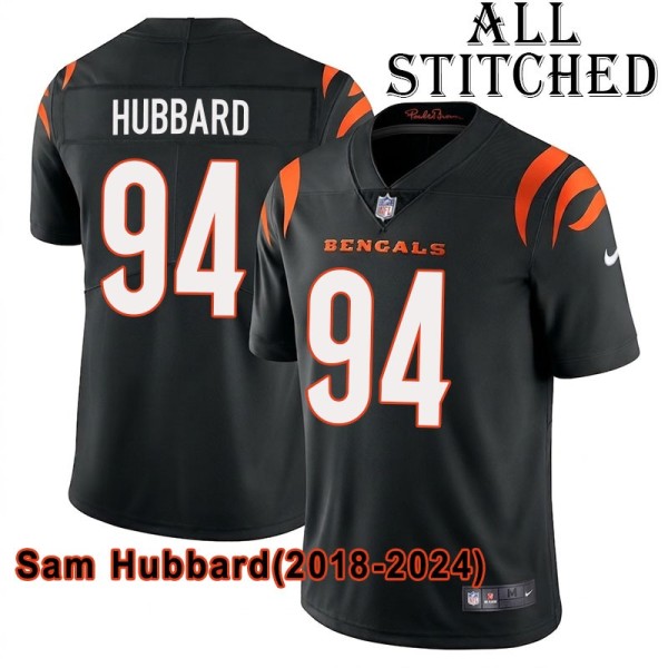Black Home Embroidered Sam Hubbard Cincinnati Bengals #94 Stitched Jersey