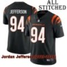Black Home Embroidered Jordan Jefferson Cincinnati Bengals #94 Stitched Jersey