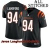 Black Home Embroidered Jevon Langford Cincinnati Bengals #94 Stitched Jersey