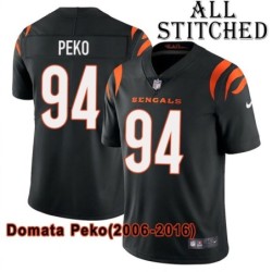 Black Home Embroidered Domata Peko Cincinnati Bengals #94 Stitched Jersey