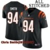 Black Home Embroidered Chris Smith Cincinnati Bengals #94 Stitched Jersey