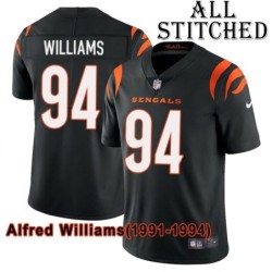 Black Home Embroidered Alfred Williams Cincinnati Bengals #94 Stitched Jersey