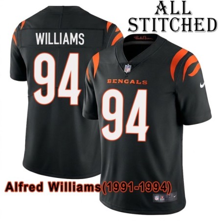 Black Home Embroidered Alfred Williams Cincinnati Bengals #94 Stitched Jersey