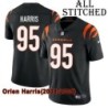Black Home Embroidered Orien Harris Cincinnati Bengals #95 Stitched Jersey