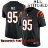 Black Home Embroidered Roosevelt Nix Cincinnati Bengals #95 Stitched Jersey