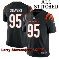 Black Home Embroidered Larry Stevens Cincinnati Bengals #95 Stitched Jersey