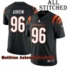 Black Home Embroidered Matthias Askew Cincinnati Bengals #96 Stitched Jersey