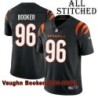 Black Home Embroidered Vaughn Booker Cincinnati Bengals #96 Stitched Jersey