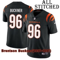 Black Home Embroidered Brentson Buckner Cincinnati Bengals #96 Stitched Jersey