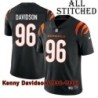 Black Home Embroidered Kenny Davidson Cincinnati Bengals #96 Stitched Jersey
