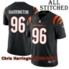 Black Home Embroidered Chris Harrington Cincinnati Bengals #96 Stitched Jersey