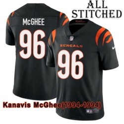 Black Home Embroidered Kanavis McGhee Cincinnati Bengals #96 Stitched Jersey