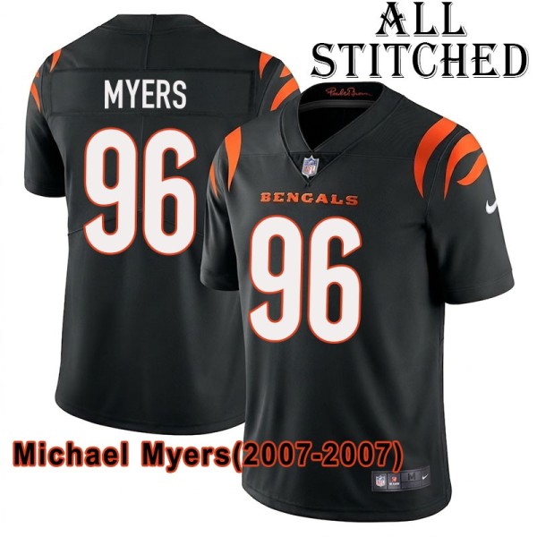 Black Home Embroidered Michael Myers Cincinnati Bengals #96 Stitched Jersey