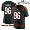 Black Home Embroidered Cameron Sample Cincinnati Bengals #96 Stitched Jersey