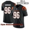 Black Home Embroidered Clyde Simmons Cincinnati Bengals #96 Stitched Jersey