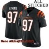 Black Home Embroidered Geno Atkins Cincinnati Bengals #97 Stitched Jersey