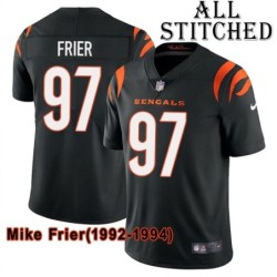 Black Home Embroidered Mike Frier Cincinnati Bengals #97 Stitched Jersey
