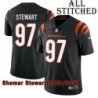 Black Home Embroidered Shemar Stewart Cincinnati Bengals #97 Stitched Jersey